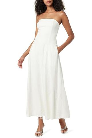 The Drop Carlota Strapless Linen Maxi Dress
