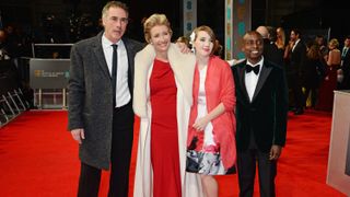 Greg Wise, Emma Thompson, Gaia Wise and Tindyebwa Agaba Wise attend the EE British Academy Film Awards 2014