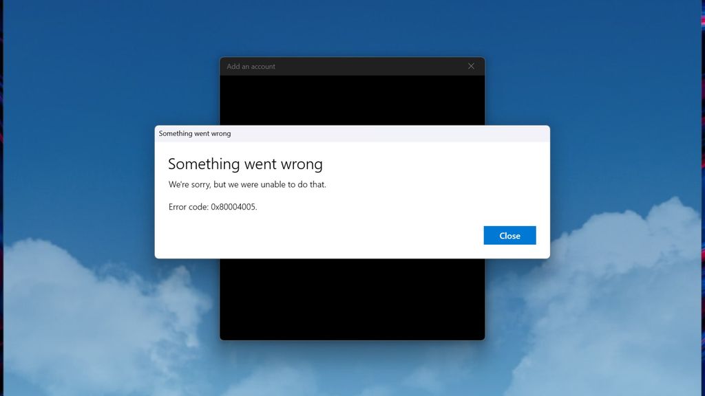 Windows Mail no longer lets you setup an account