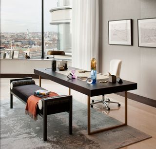 Modern study with stylish furniture