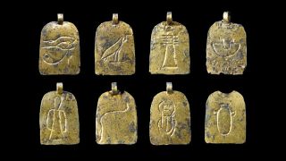 Amulets found in the burial.