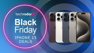 Black Friday deals image including iPhone 15 pro colours and display