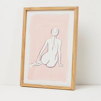 Peach Female Figure Back Framed Wall Art, was £45, now £36 | Oliver Bonas