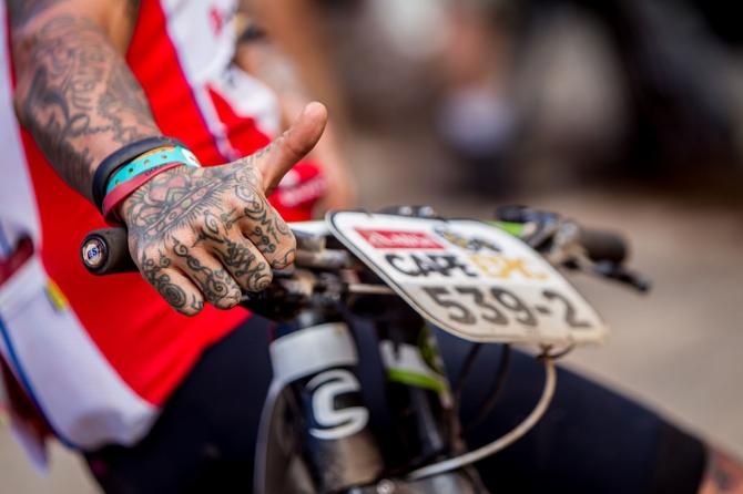 A Cape Epic rider gives the thumbs up
