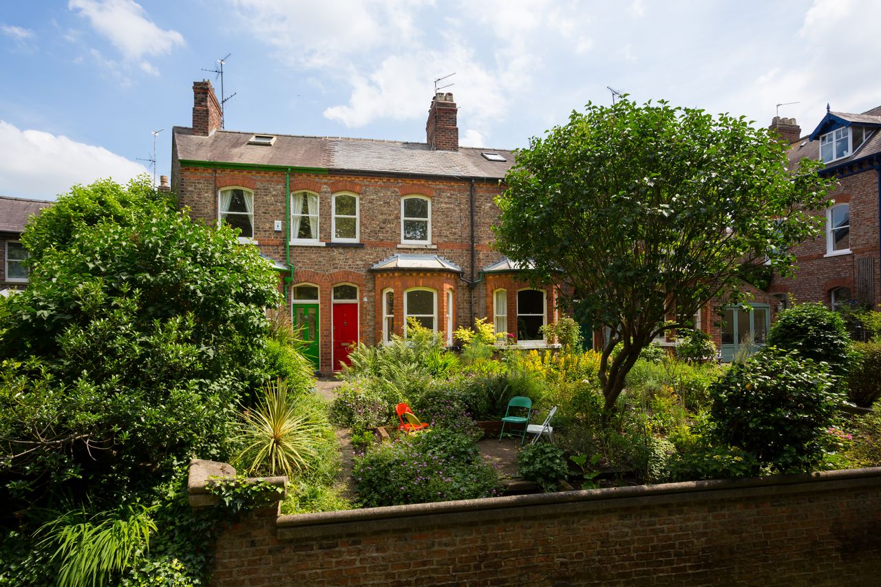 traditional terrace houses from front