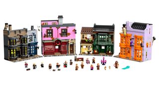 Lego Diagon Alley on white background