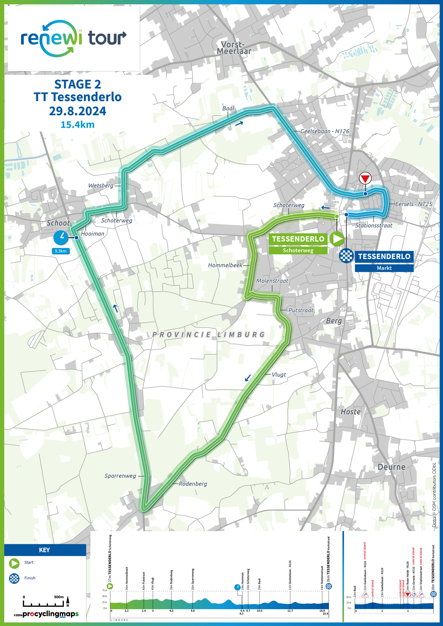 Stage maps for the 2024 Renewi Tour