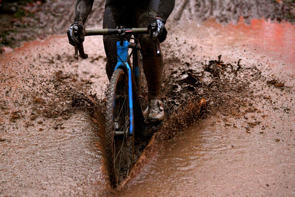 NAMUR BELGIUM DECEMBER 22 Rider Bike Mud Detail view during the 11th Namur World Cup 2019 UCICX TelenetUCICXWC on December 22 2019 in Namur Belgium Photo by Luc ClaessenGetty Images