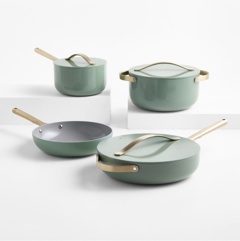 Caraway &amp;reg; Coastline Ceramic Nonstick 12-Piece Cookware Set With Champagne Hardware