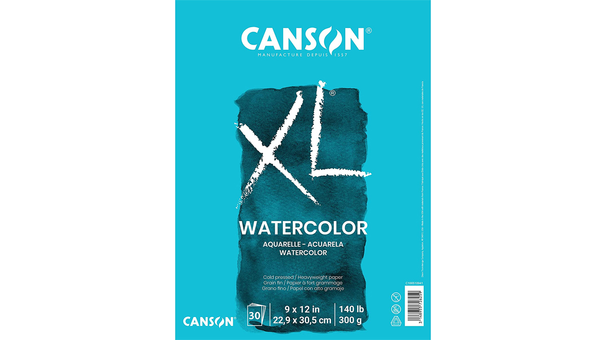 A pad of Canson XL watercolour paper