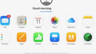 iCloud's dashboard