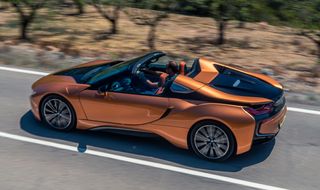 Aerial view of BMW i8 Roadster
