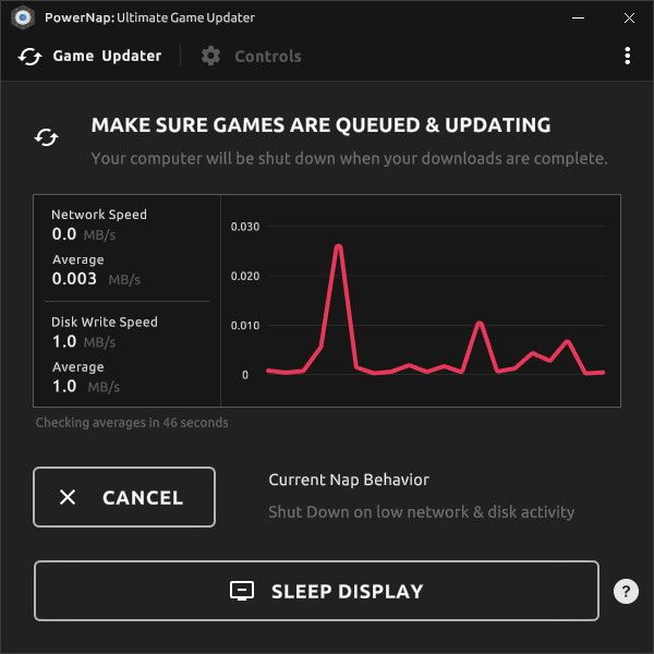 PowerNap screens