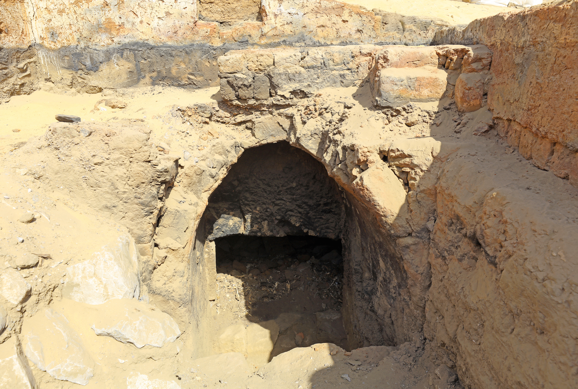 The entrance to the newly discovered tomb.