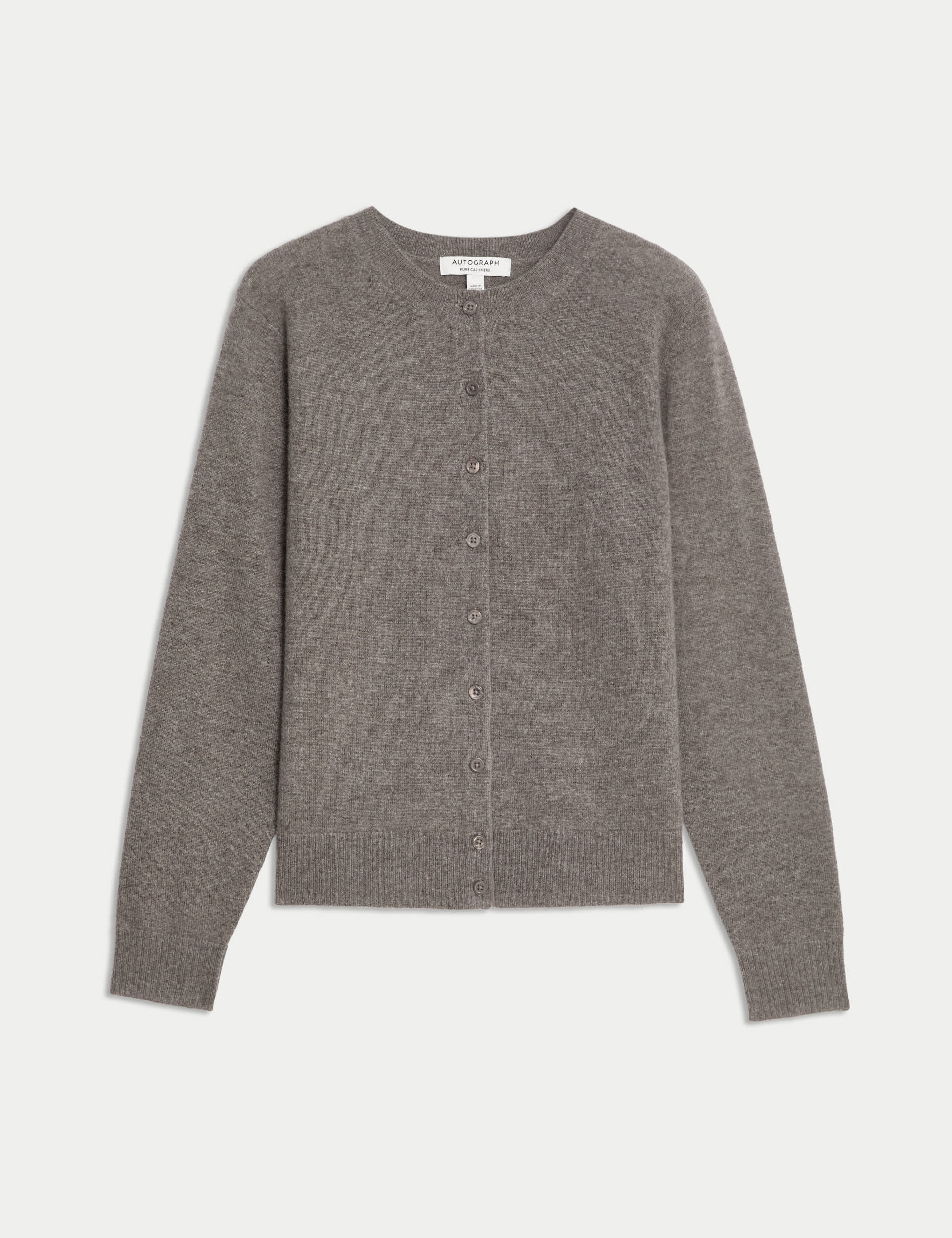 Pure Cashmere Crew Neck Relaxed Cardigan