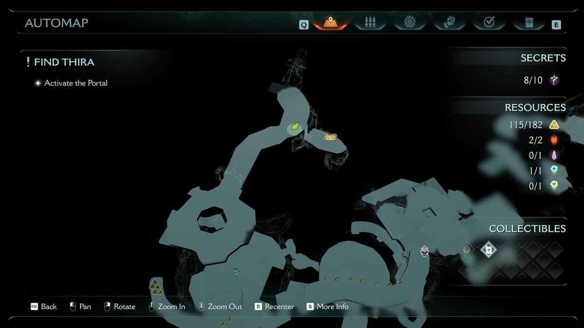 Doom: The Dark Ages Chapter 15 secrets collectibles City of Ry'uul - A map showing the location of a gold chest on a hidden ledge off a path.