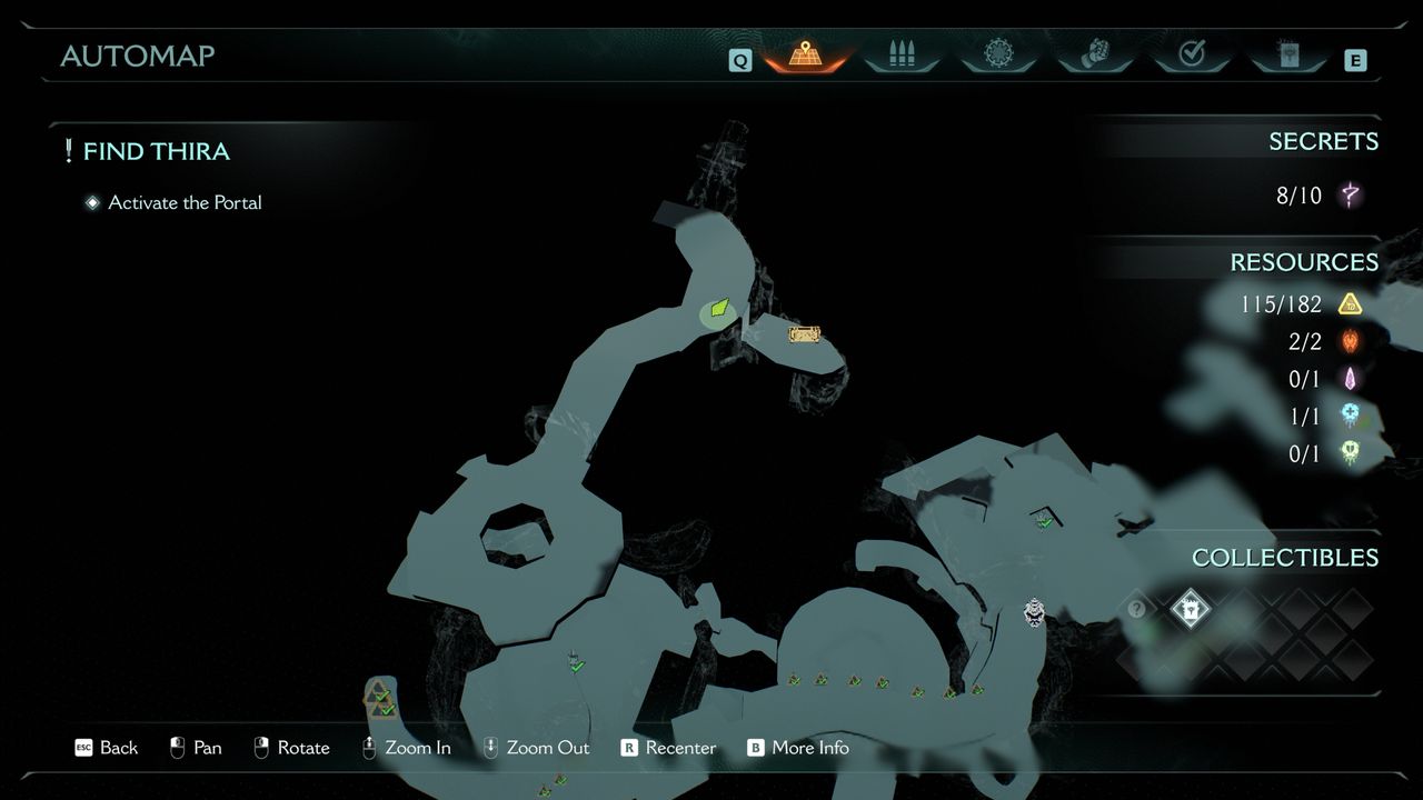 Doom: The Dark Ages Chapter 15 secrets collectibles City of Ry'uul - A map showing the location of a gold chest on a hidden ledge off a path.