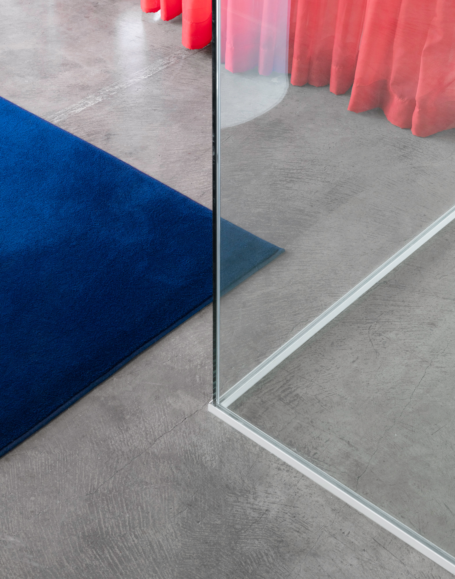 office design with concrete floor