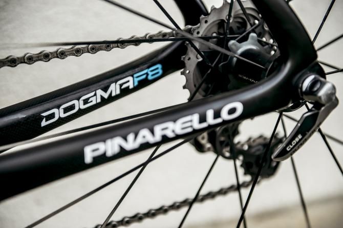 The Dogma F8 is completed with Shimano components
