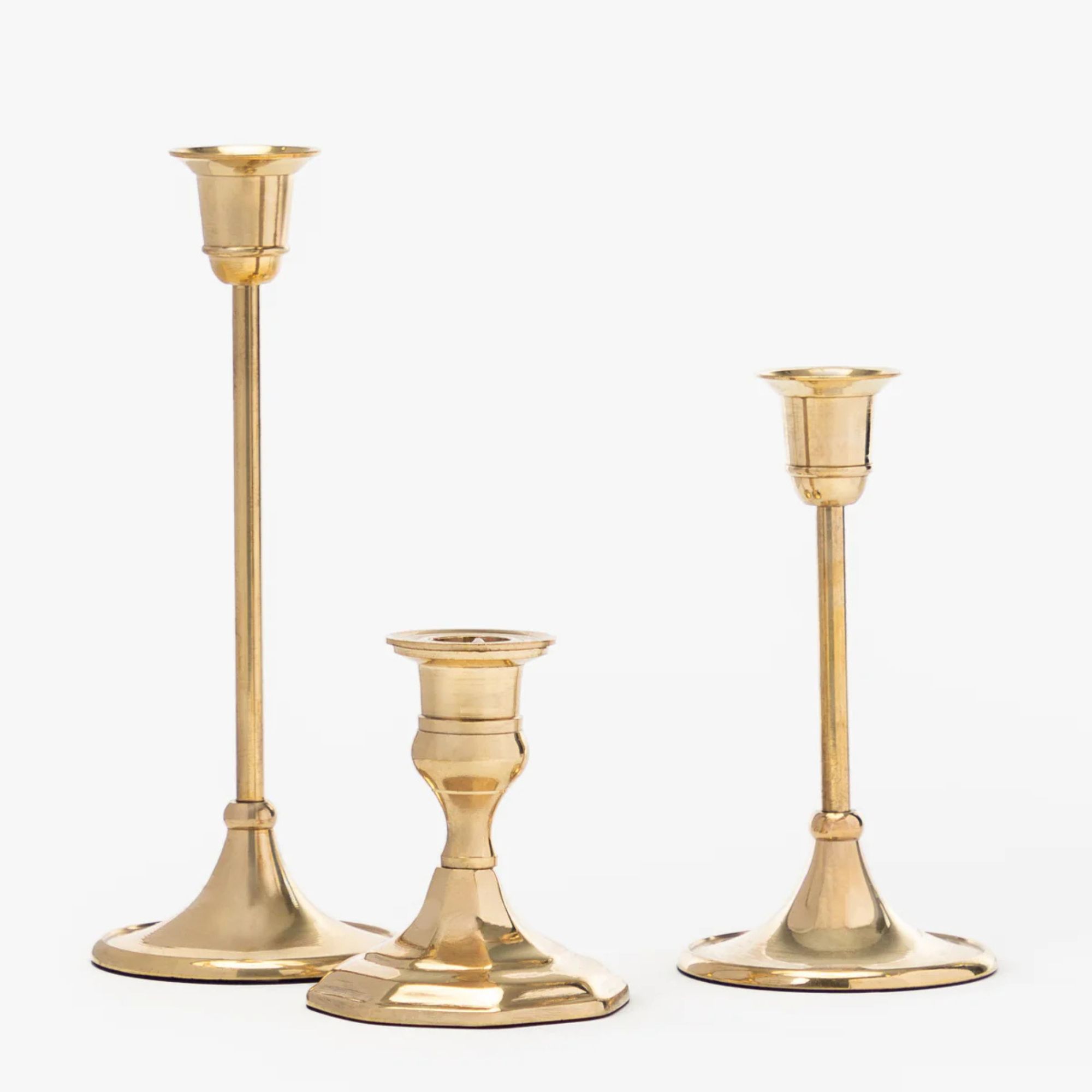 Vintage-style gold candlesticks