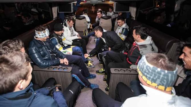 The Vacansoleil riders wondering where this bus is taking them