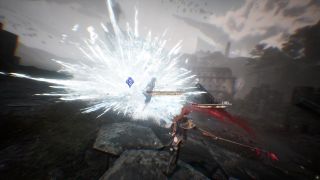 Lune and Maelle ready for battle in Clair Obscur: Expedition 33... but the fight is already over, as Gustave has exploded into an icy blast defeating the enemy Nevrons already