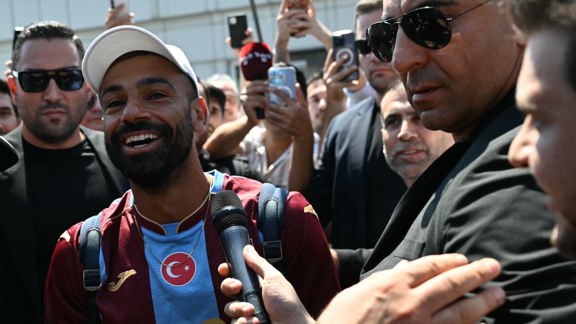 Egyptian forward Mohamed Salah arrives at Istanbul Ataturk Airport