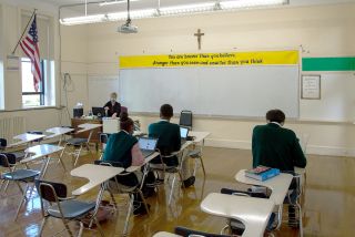 St. Patrick Academy hybrid learning setup