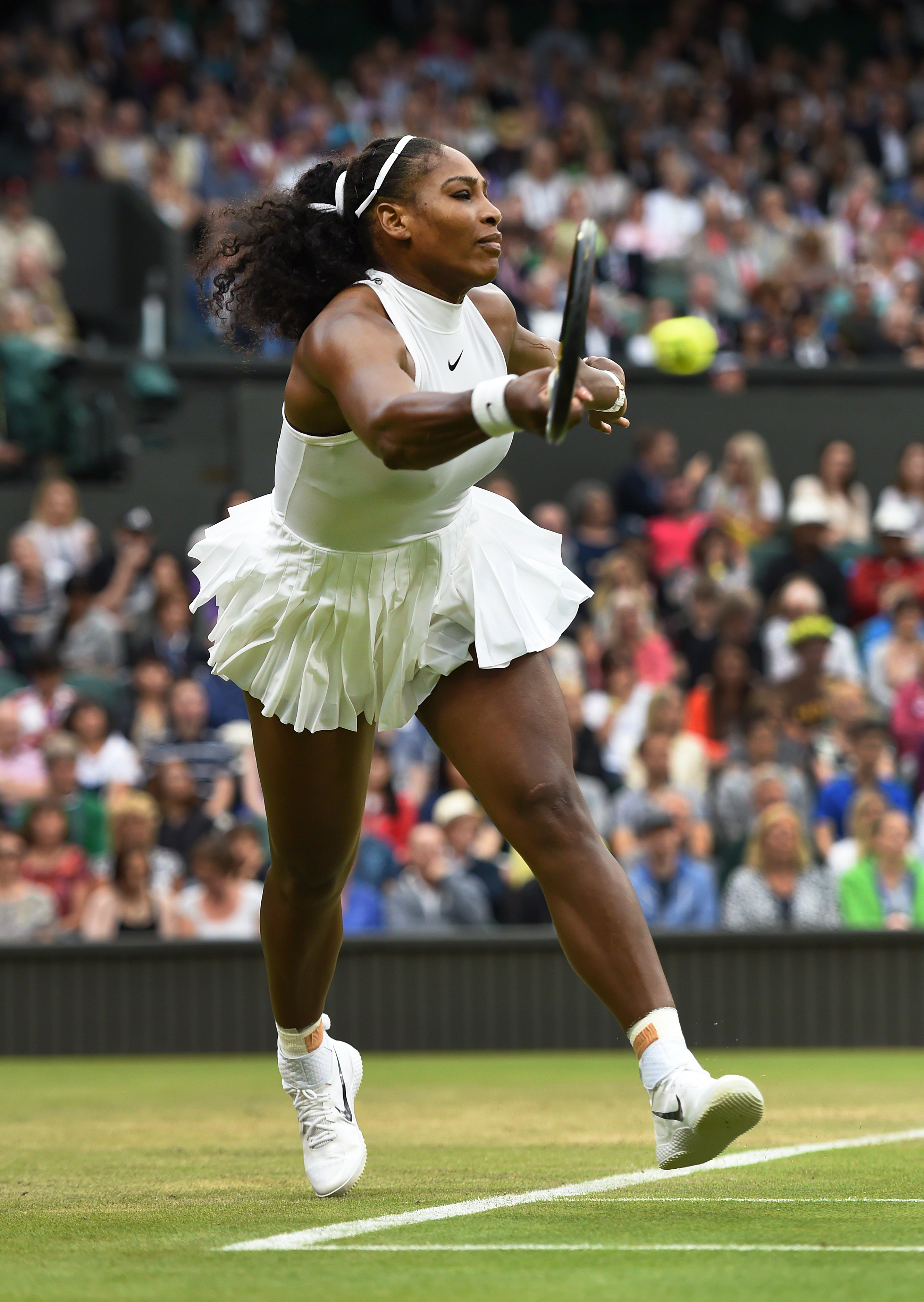 Serena Williams wore custom Nike tennis dress during Wimbledon 2016