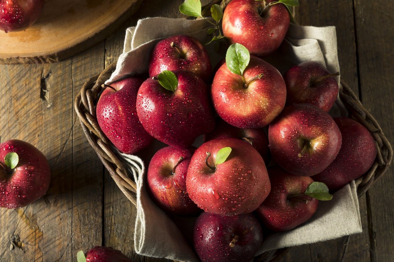 Basket Full Of Red Apples