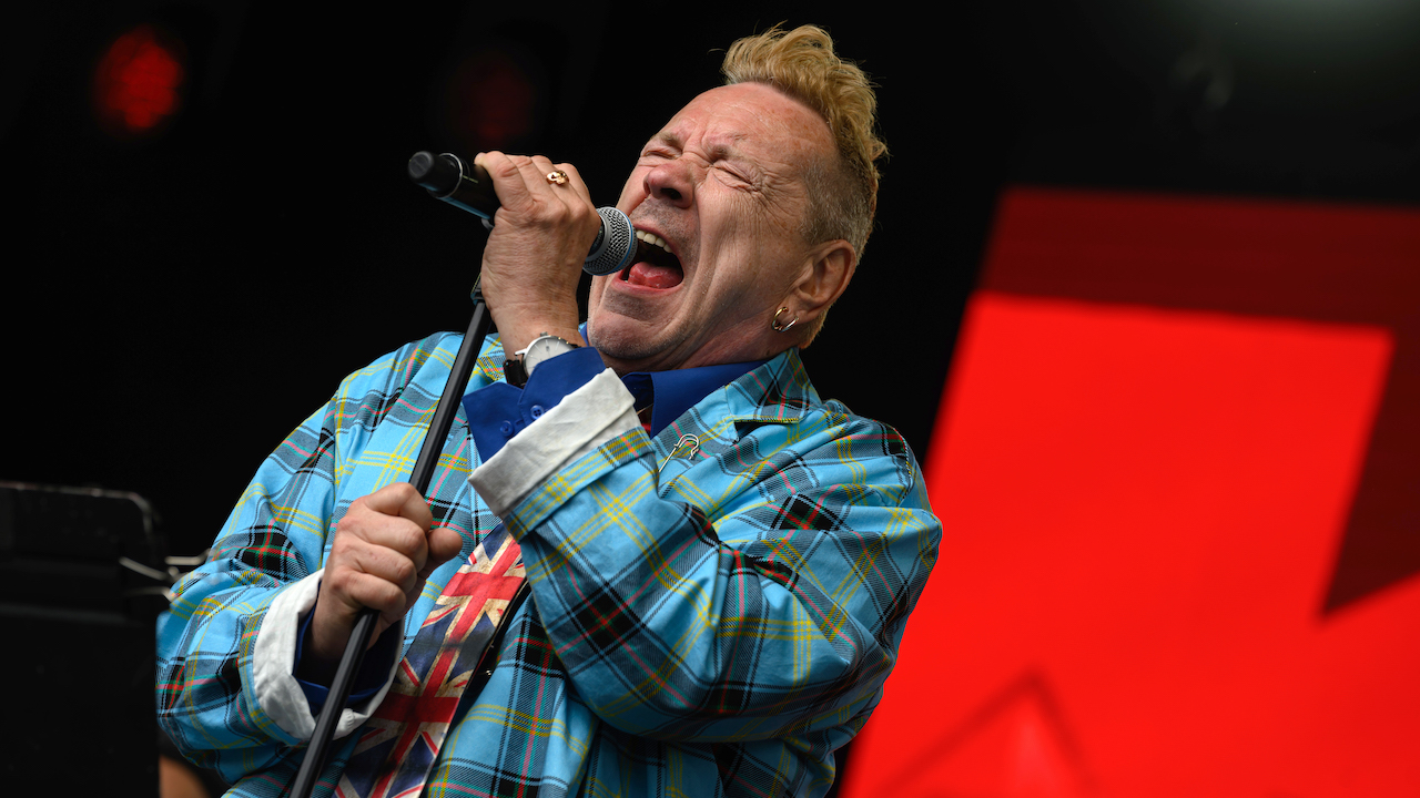 John Lydon onstage at Forever Now festival