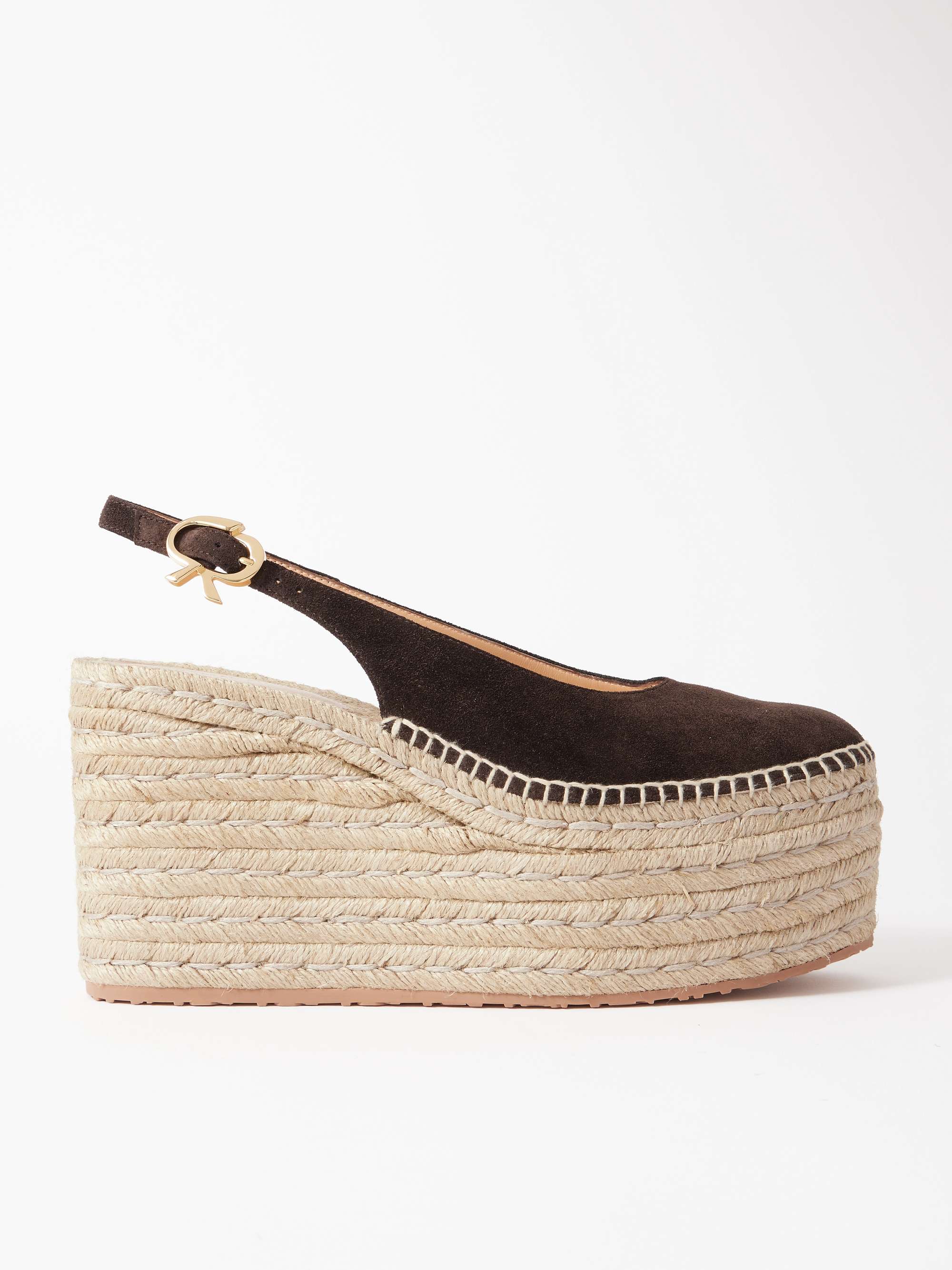 110 Suede Slingback Platform Espadrilles