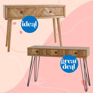 wooden console tables from oak furnitureland and dunelm