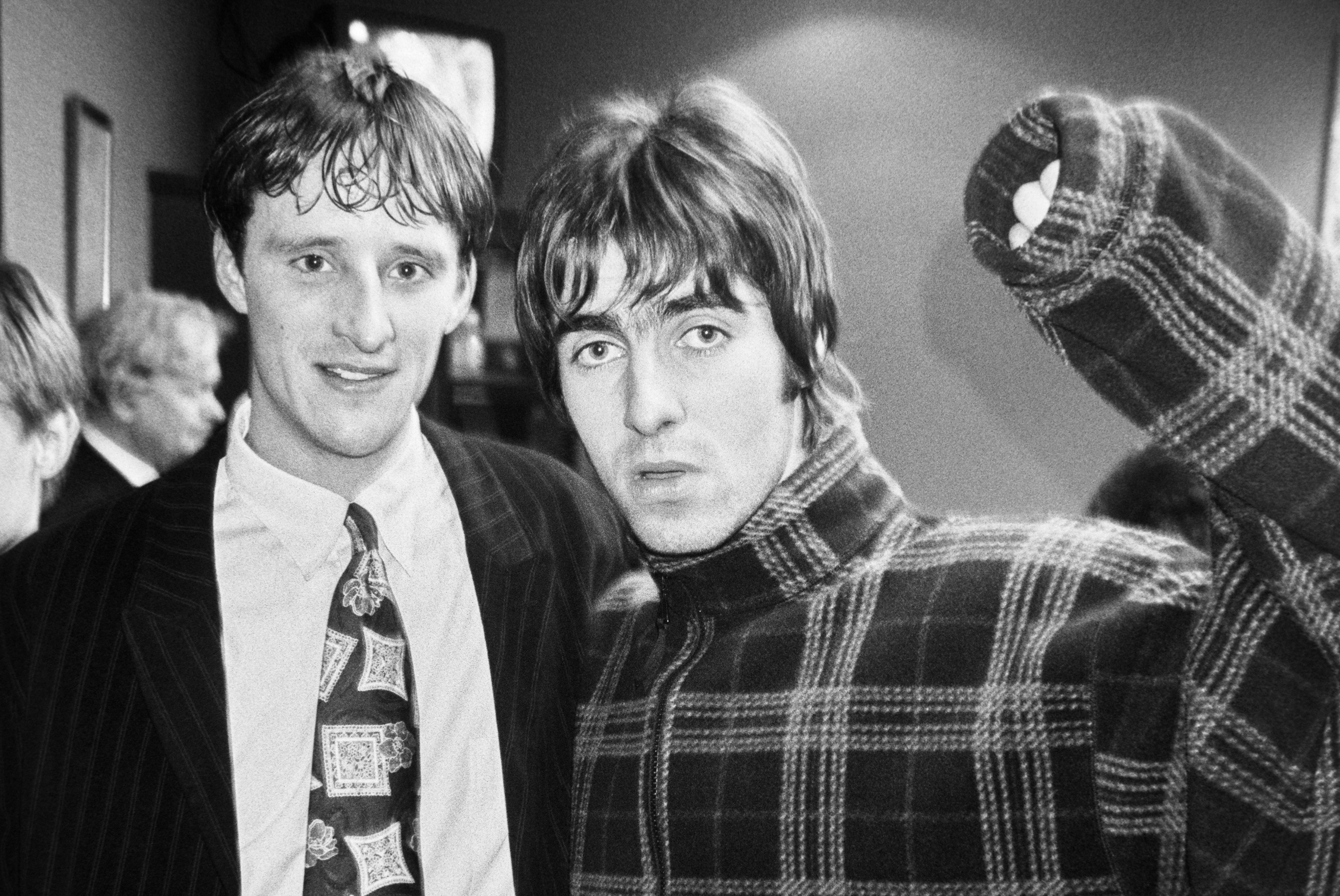 Liam Gallagher and Nicky Summerbee at Maine Road after a Manchester City game in 1994