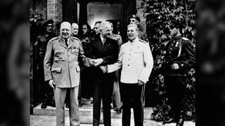 Winston Churchill, Harry Truman and Joseph Stalin at the Potsdam Conference in 1945