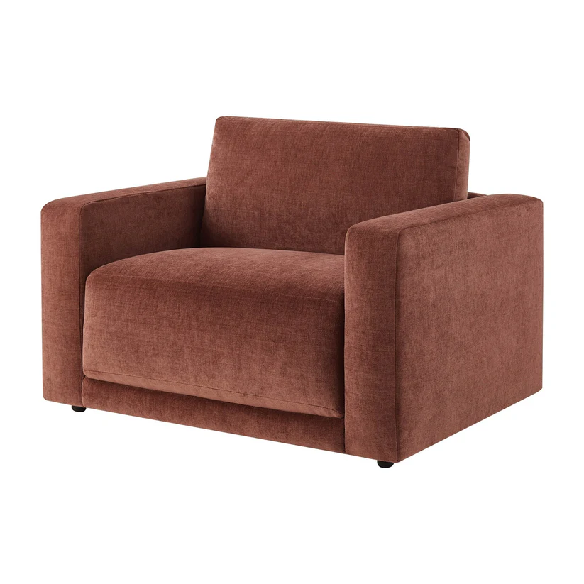 Dusk, Chicago Loveseat in Chenille Dark Rust