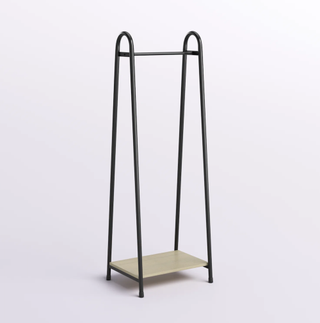 Edward 20'' Metal Clothes Rack black metal and wood bottom industrial looking