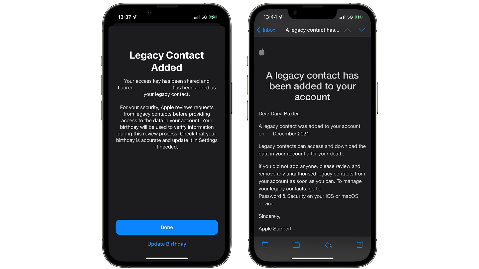 Legacy Contact in iOS 15.2