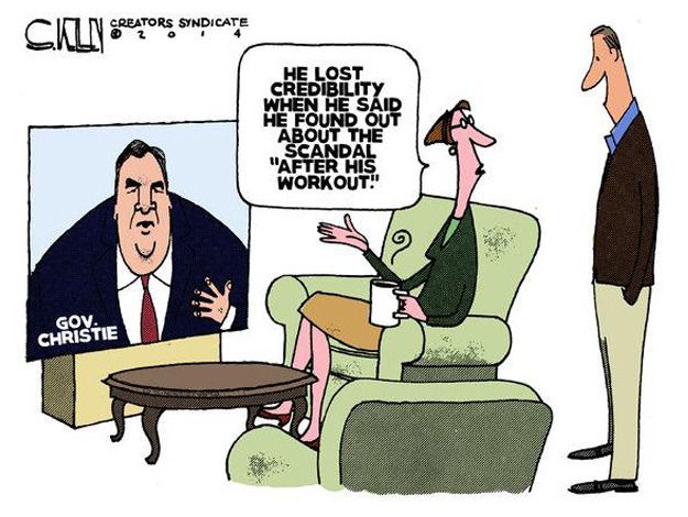 Political cartoon Chris Christie bridge scandal