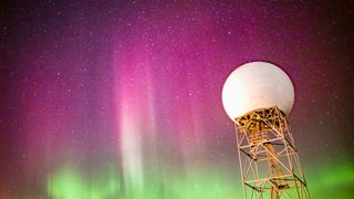Meteorologist Angel Enriquez captured the aurora above Glasgow, Montana.