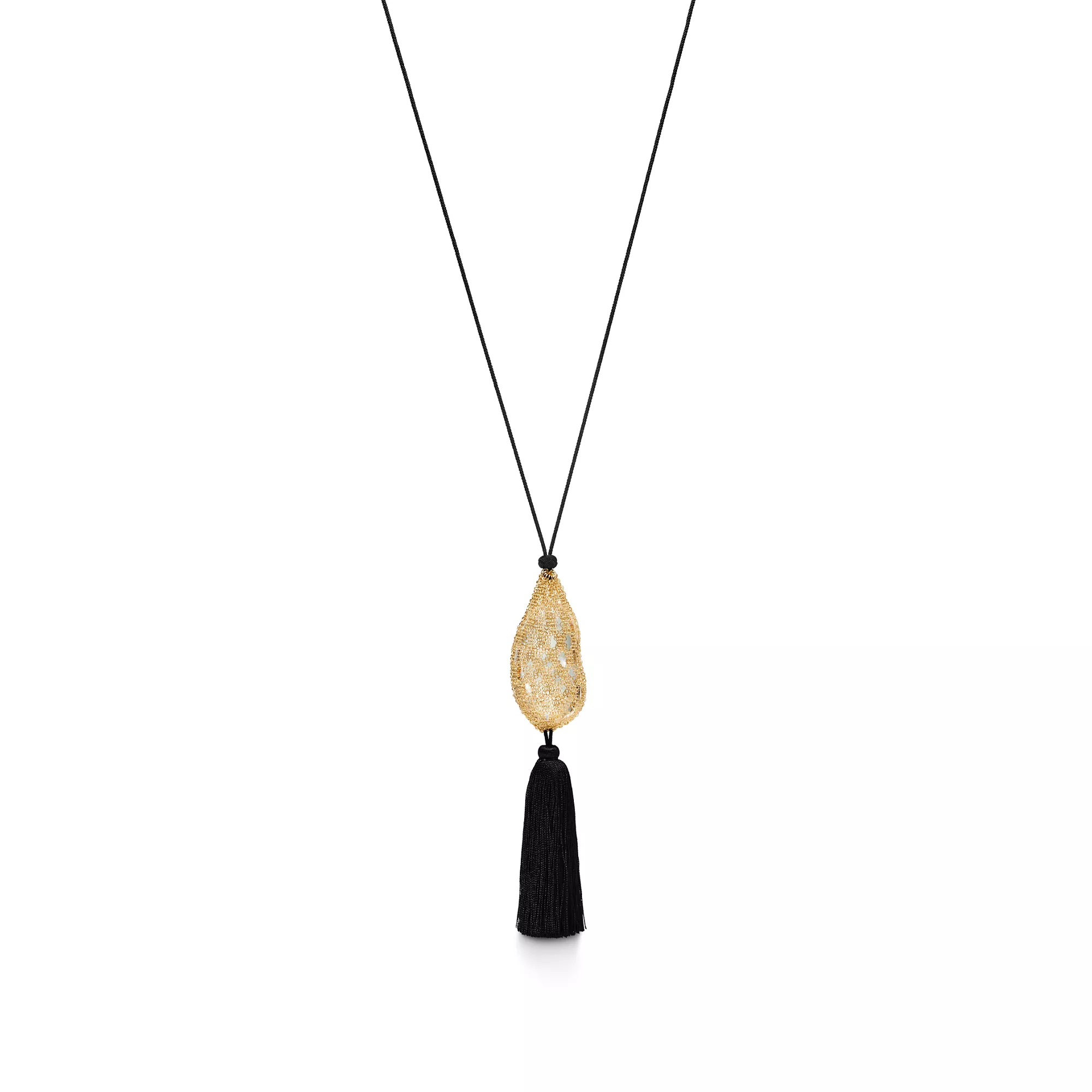 Tiffany, Elsa Peretti&amp;reg; Bean Design Necklace of Rock Crystal With Yellow Gold