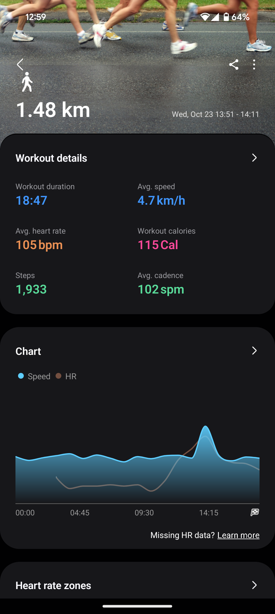 Health app screenshot