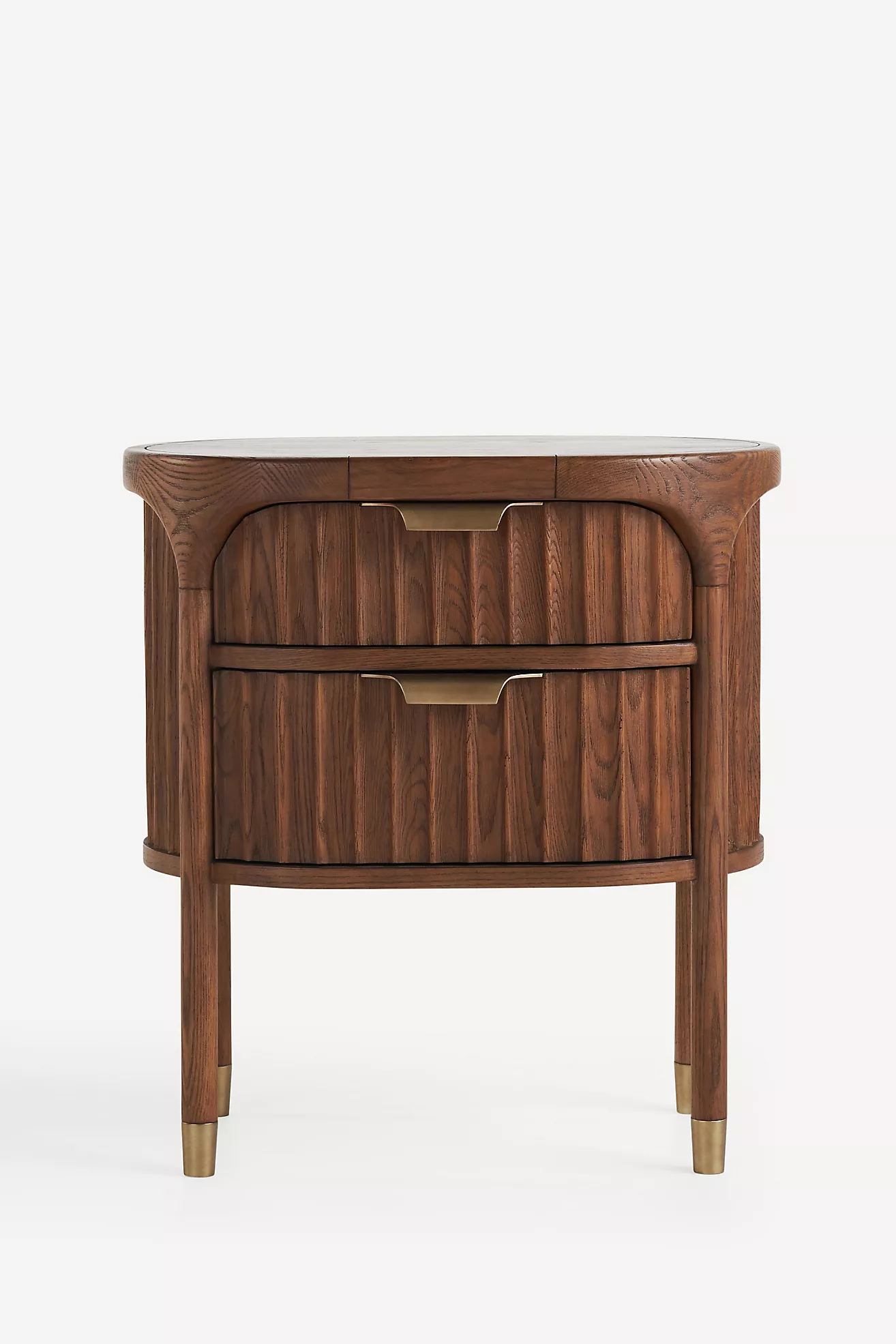 The Isla Fluted-Wood Two-Drawer Nightstand