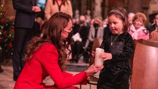 Kate Middleton and Mila Sneddon, a young cancer patient she had previously met