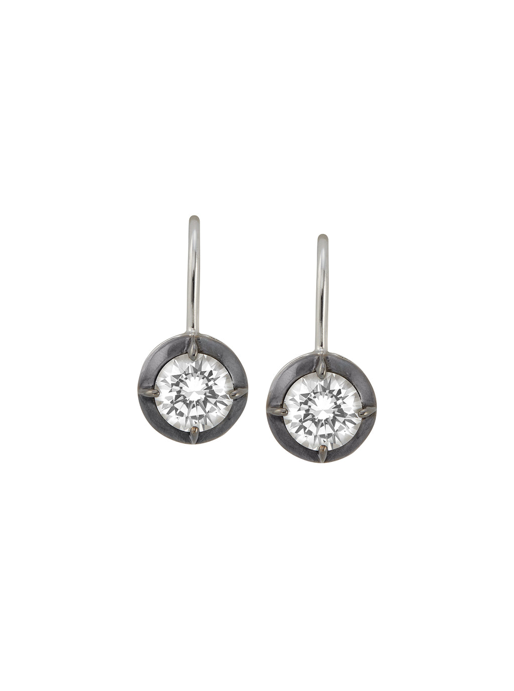 Lucien White Sapphire Leverback, Silver
