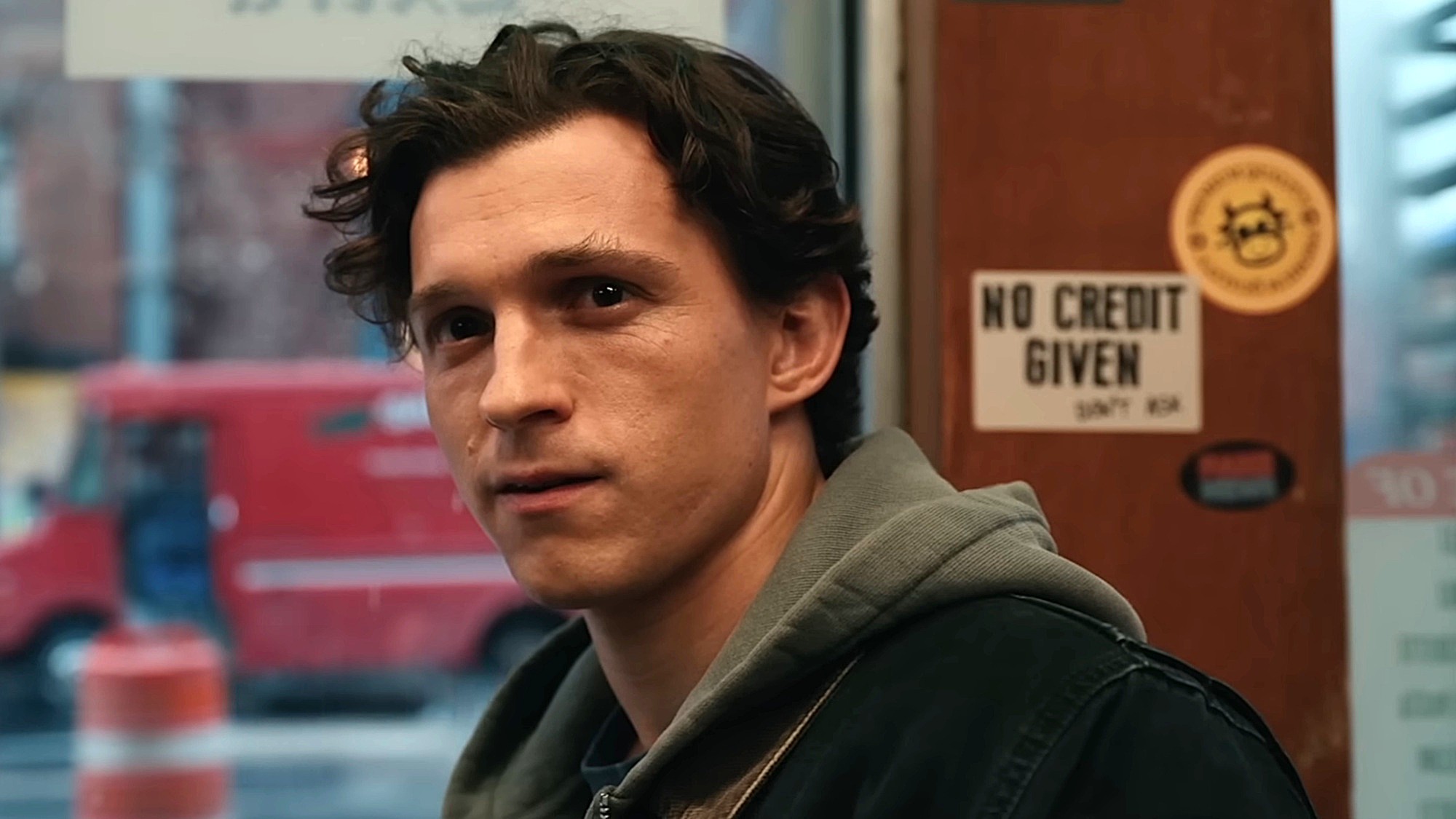 Tom Holland is shown in Spider-Man: Brand New Day.