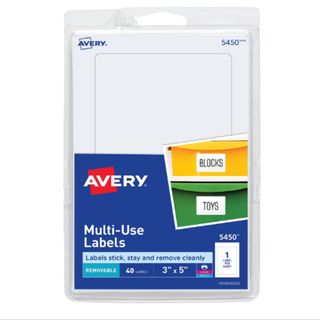 A pack of blank white labels