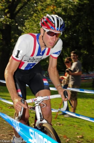Jeremy Powers (Rapha Focus) chasing Berden early in the race