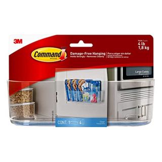 Command Large Caddy, Clear, with 4 Clear Indoor Strips