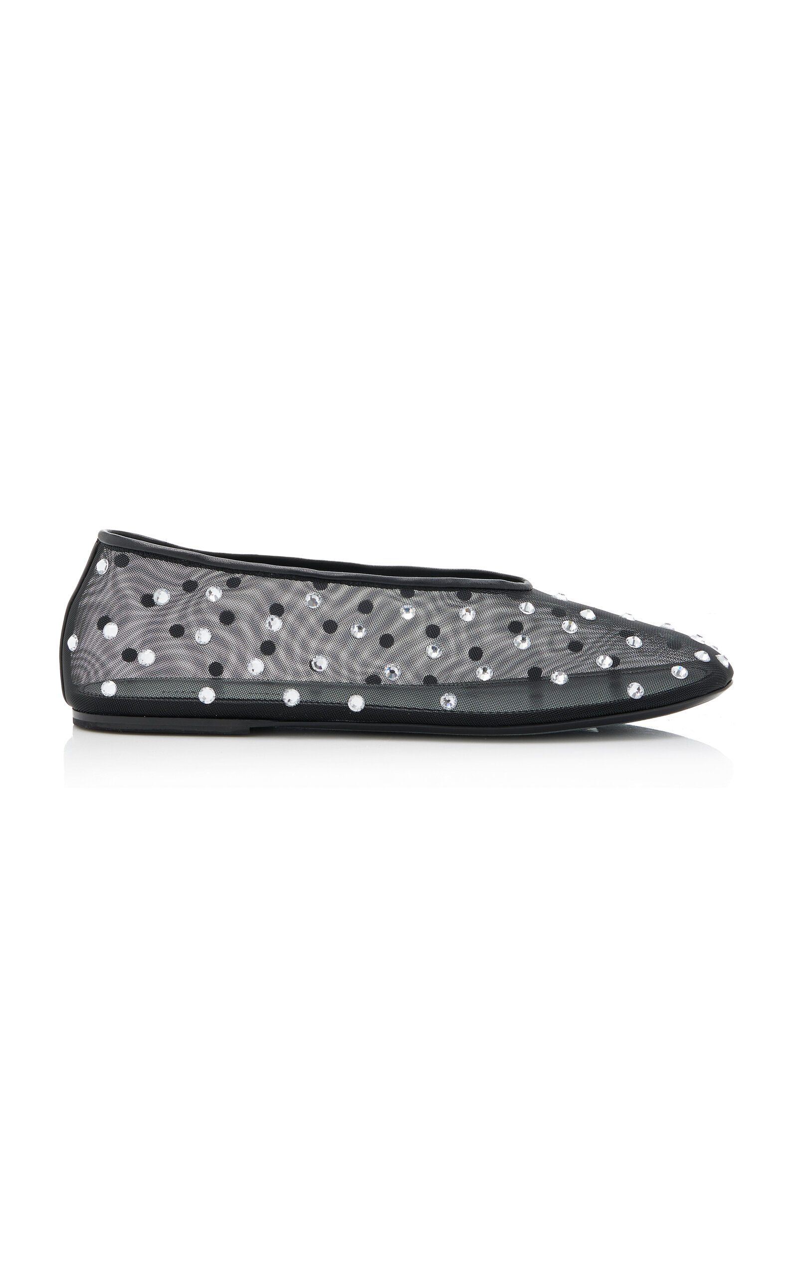 Marcy Crystal-Embellished Mesh Flats